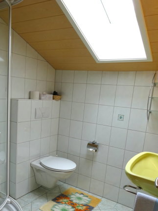 Das Badezimmer vom Doppelzimmer Nr. 1 Der Sanitärbereich von Nr. 1
