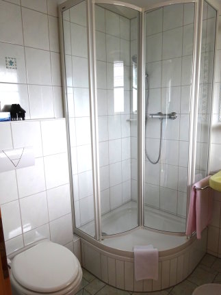 Das Badezimmer vom Einzelzimmer Nr. 5 Der Sanitärbereich von Nr. 5